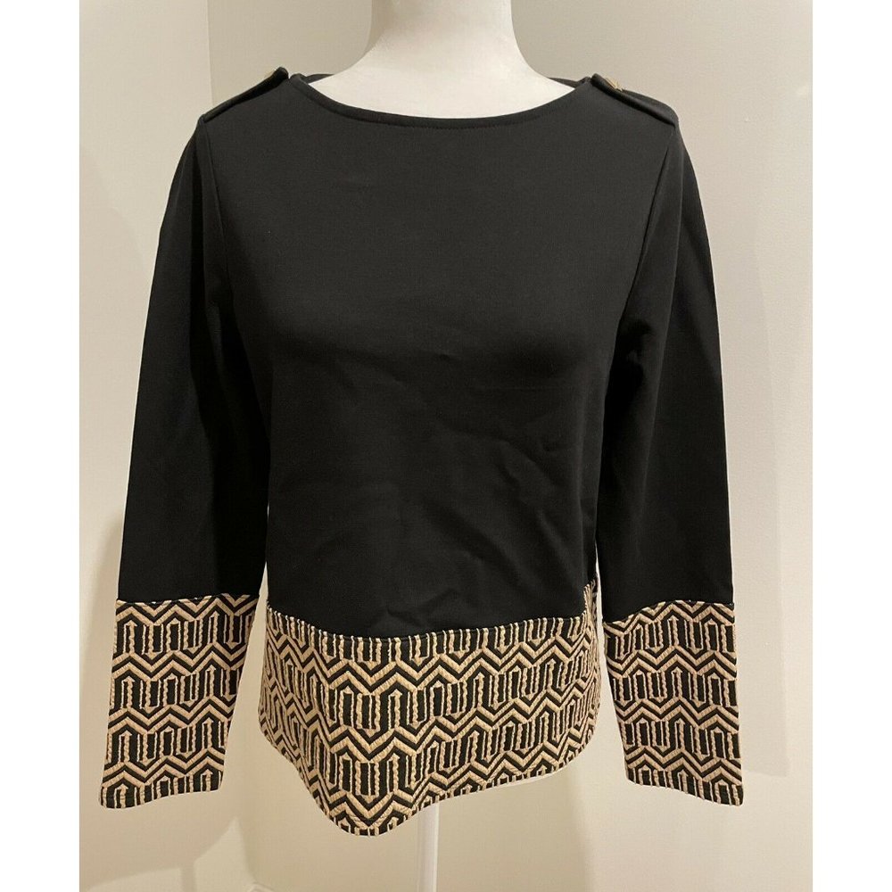 NWT Chico's Blocked Jacquard Top Blouse size 0